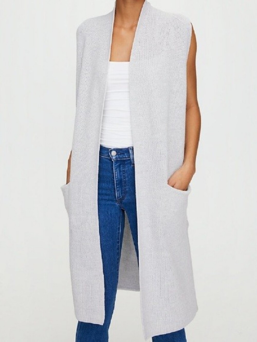 aritzia long cardigan vest Wilfred marino wool